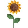 3PCS Crochet Sunflower with Leave and Long Stem Handmade Knitting Crochet Flower Bouquet Orange Sunflower Daisy Decor DIY Home Table Centerpiece