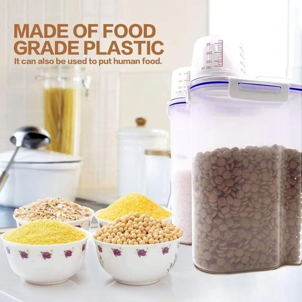 Large Capacity Dog Food Storage Bucket Box Plastic Storage Tank Premium Sealed Jar Kitchen