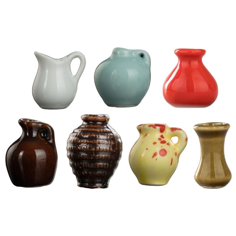 Набор из 7 магнитных мини-ваз для холодильника, украшение для дома, набор из дружелюбной керамики