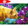 Алмазная картина Полная вышивка Кот Алмазная вышивка Цветок Алмазная Живопись Украшения для дома Аксессуары