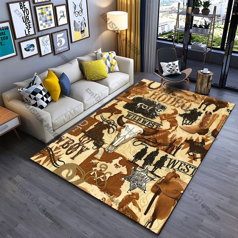 Cowboys western culture rodeo carpet Yoga living room room decor children's crawling mat doormat area rug games mat