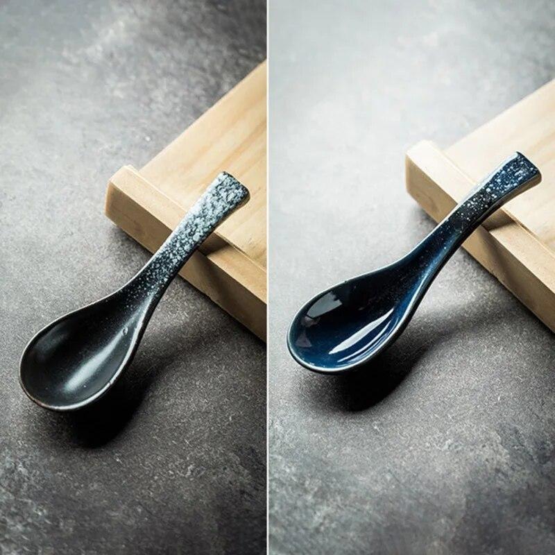 Керамическая маленькая ложка для супа в японском стиле, кухонная утварь, инструмент, чайная ложка для супа, аксессуары для кухни