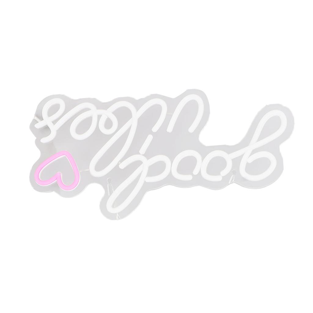 Neon Sign Good Vibes LED Light Acrylic USB Powered Wall Hang Neon Wall Decor for Bar Party Wedding