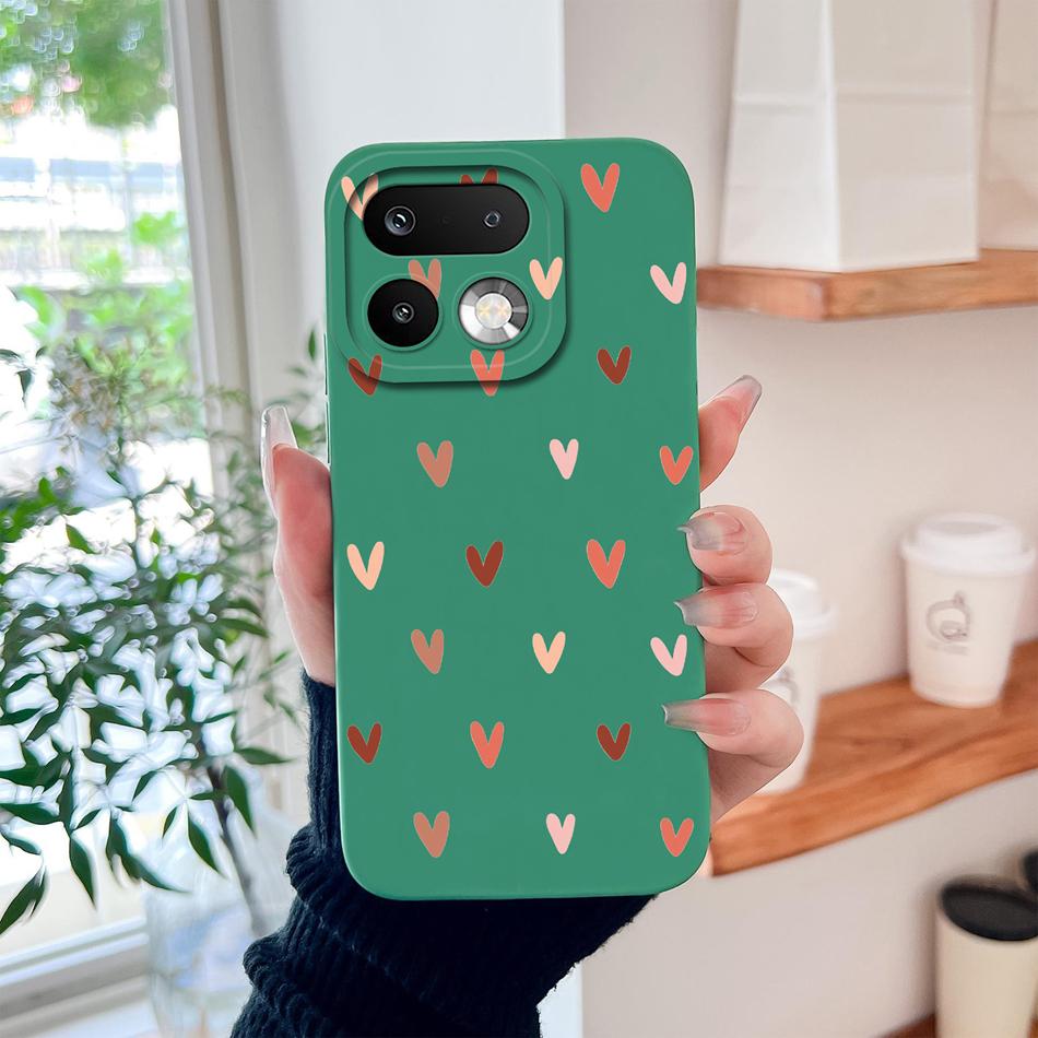 Чехол для Realme 16 Pro Plus Минималистичные Сердечки Высококачественный Жидкий Силикон Полная Защита Чехол для Телефона Для Realme16 Pro+ Fundas