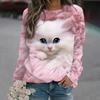 Kawaii Новые 3D милые животные кошки принт толстовки женские смешные уличные свитера модная одежда Harajuku зимние свитера топы