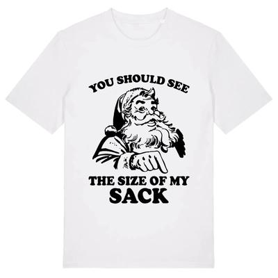 You Should See The Size of My Sack T Shirt Secret Santa Xmas Christmas Vintage Washed Designer Clothes Breathable Soft Fashion