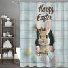 Счастливой Пасхи Кроличьи Яйца в Деревянной Доске Отверстие Занавеска для Душа, Декоративная Занавеска для Душа для Ванной Комнаты, Водонепроницаемая Занавеска для Душа с