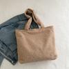 New Casual Simple Plush Handbag Tote Bag Hand Carry Vegetable Basket Fashion Hand Carry Women's Bag