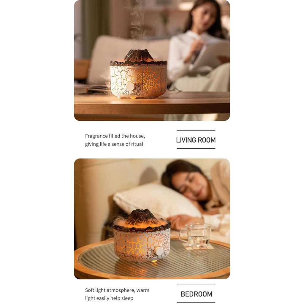 Увлажнители пламени вулкана, диффузоры с 7 цветными лампочками, диффузоры для ароматерапии, необходимое украшение для дома, комнаты, аромат