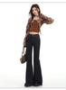 Romon Spring and Autumn Women's Jeans Danny Deep Blue Micro Pull up Pants