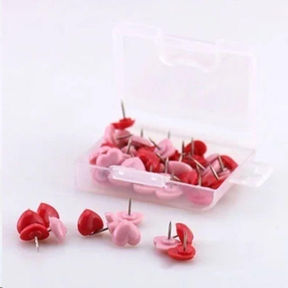 50pcs Heart shape Colored Push Pins Metal PP Metal Push Pins Office Binding Supplies
