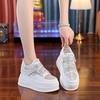 Platform White Shoes Women's Summer 2025 New Small Exclusive Inner Height Increase 4CM Women's Mesh Casual Shoes