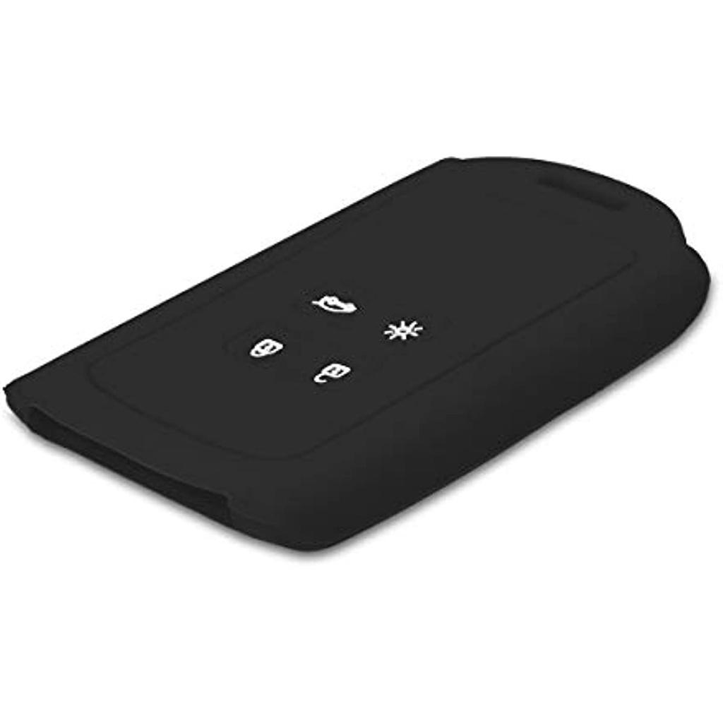 Чехол для автомобильных ключей, совместимый с 4-кнопочным автомобильным ключом Smartkey Renault, только без ключа) - Черный силиконовый защитный чехол для ключей