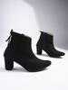 Shoetopia Женские короткие ботильоны на массивном каблуке с нескользящей подошвой, удобные модные ботильоны на щиколотку | Мягкая амортизирующая подошва | Для повседневной носки, вечеринок и зимы