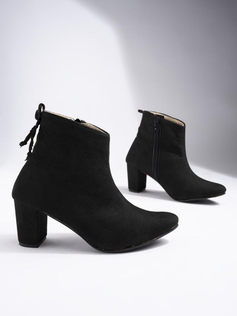 Shoetopia Женские короткие ботильоны на массивном каблуке с нескользящей подошвой, удобные модные ботильоны на щиколотку | Мягкая амортизирующая подошва | Для повседневной носки, вечеринок и зимы