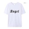 Женская футболка Angel Creativity Letter Printing с короткими рукавами, модная футболка, новинка, спущенное плечо, одежда, HarajukuT-shirt