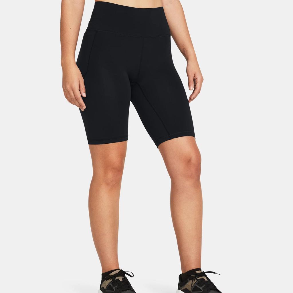 Under Armour Ua Meridian Solid High-Waisted Slim Fit Sports Shorts Women shorts Black 1383632-001