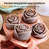 Rose Ice Cube Mold Big Ice Ball Maker for Cocktails 3D Flower Shape Ice Trays Silicone Large Ice Cubes Freezer Tray for Whiskey Bourbon Juice Tea
