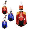 Kids Girls Circus Ringmaster Costume Shiny Sequins Drummer Jumpsuit with Hat Set Marching Band Team Uniform