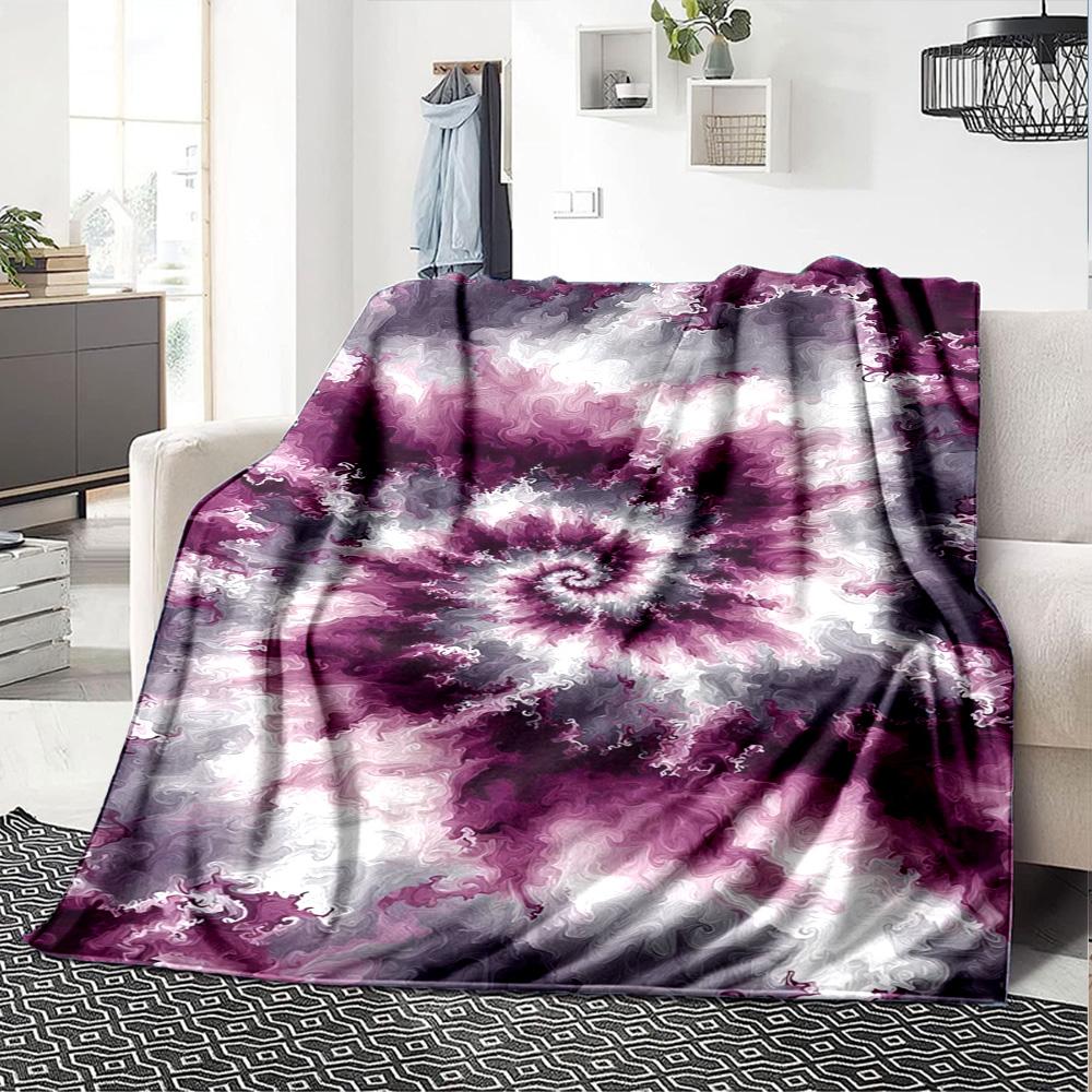 Tie-Dye Print Flannel Blanket High Quality Warm Comfortable Cover for All Seasons Perfect for Gifts Home Decor