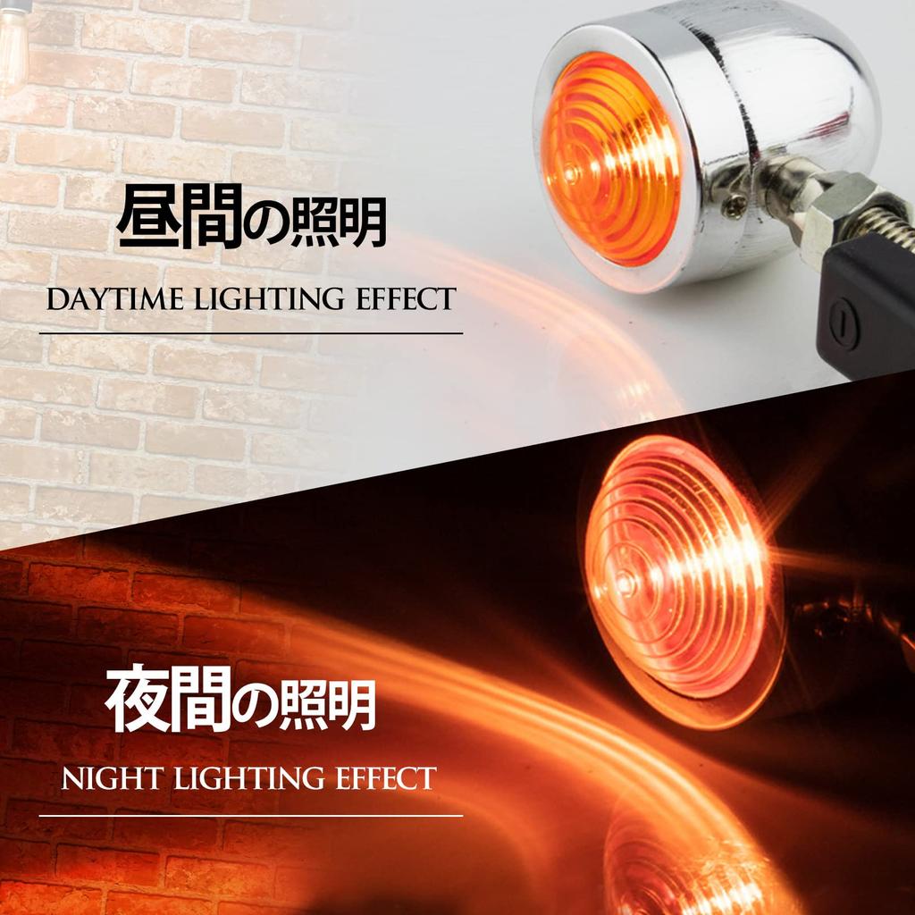 PIENSE Motorcycle Turn Signals Set of 4 - Universal Black Bullet Bullet Style Retro