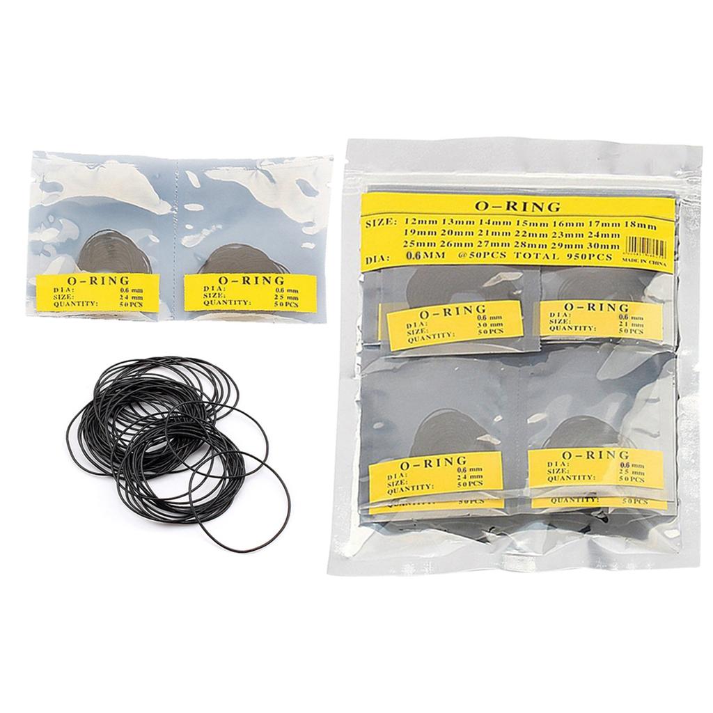 950pcs Bag ORing Watch Back Case Bottom Cover Waterproof Ring Watch Repair Tool(0.6mm )