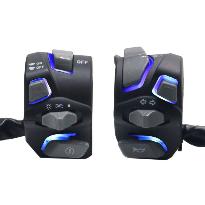 LMoDr 7/8 ''22 мм универсальный переключатель на руле мотоцикла, предупредительный световой сигнал, сигнал поворота, кнопка запуска, кнопка убийства со светодиодом