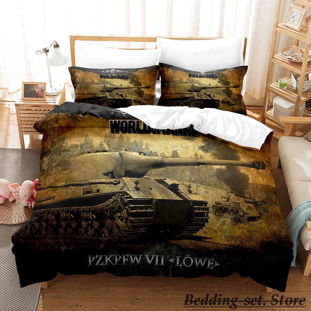 World Of Tanks Комплект постельного белья Односпальный Двуспальный Полный Queen King Размер Комплект постельного белья для спальни взрослых и детей Пододеяльник Комплекты Аниме Parure De Lit Кровать