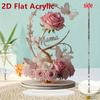 1pcs 8in 2DFlat Acrylic Rose Decorate MOM Mom Birthday Gift Mother's Day Anniversary Decoration Table Filial Child To Mother Mom