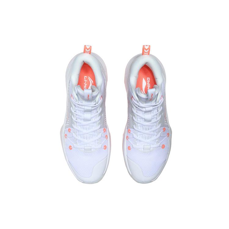 Li Ning ПУ Легкие, Износостойкие И Нескользящие Баскетбольные Кроссовки Средней Высоты Мужские Белые ABAQ059-1
