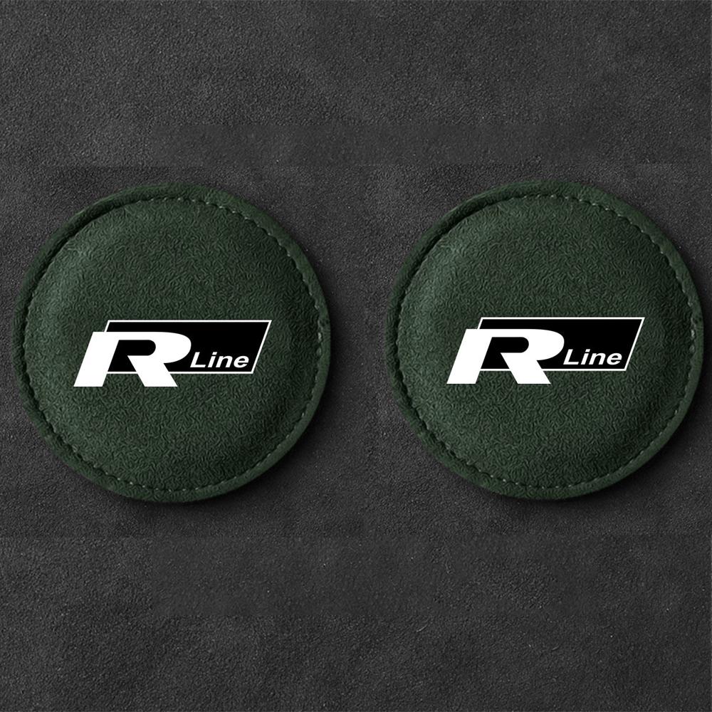 T26Car Cup Holder Mat Pad Anti-slip Coaster Auto Interior Accessories For Volkswagen Golf Rline Passat GTI Lavida Sagitar Scirocco