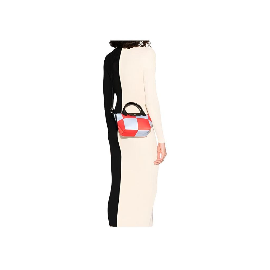 Longchamp Le Pliage Embossed Logo Snap Flap Square Hardware Mini Dumpling Bag Crossbody Shoulder Tote Women Bags Sky-Blue Red 1500HDCH90