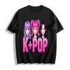 Графическая футболка K-pop женской группы Стиль корейского айдола Свободная повседневная футболка Для фанатов Поддержка Повседневная носка Хлопковая футболка