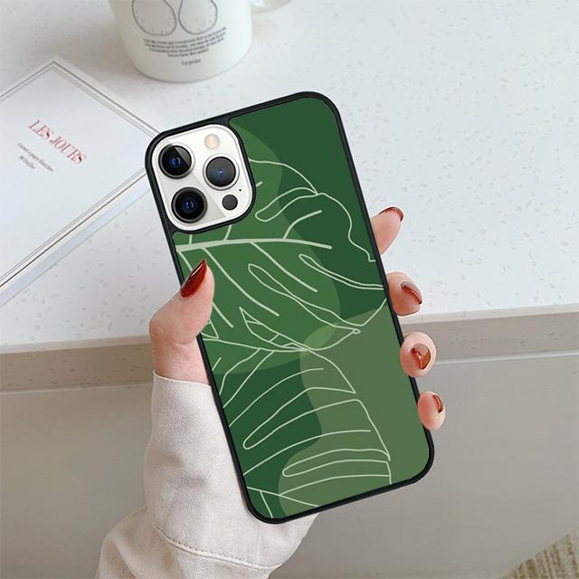 Чехол для телефона с листьями монстеры и цветами пальмы для iPhone 17 Air 14 15 16 13 12 Чехол для Apple 14 15 16 Pro Max Plus