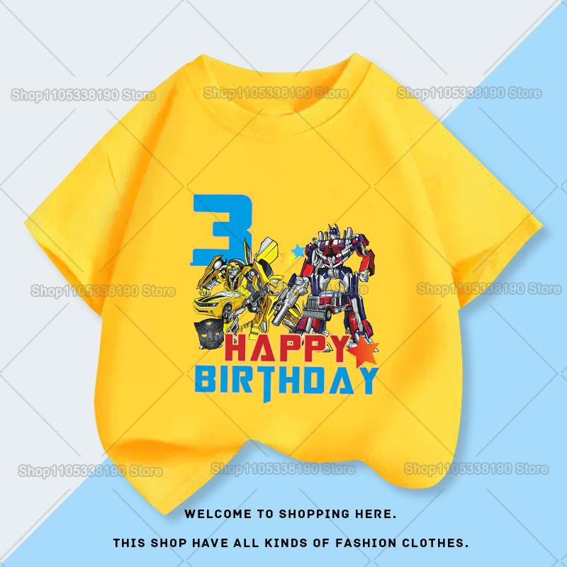 Transformers Baby Cotton T Shirt Cartoon Birthday Clothes boys Tees Shirt Clothes Anime Kawaii Summer Tees Tops Baby Clothing