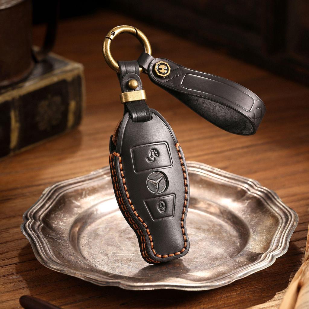 Кожаный чехол для ключа Mercedes-Benz GLK, E-Class, C-Class, R350, GL, GLC