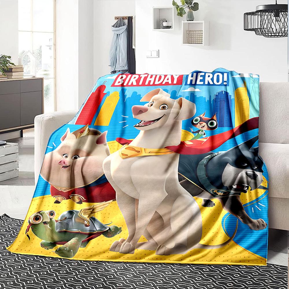 Heroic Pals Birthday Celebration Flannel Blanket Super Soft Warm Cozy Blanket For Sofa Bed Office Travel Allseason Home Decor Gift