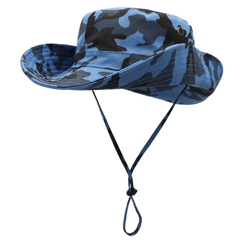 Shade bucket hat men outdoor hiking jungle sports camouflage neck cotton fishing hat