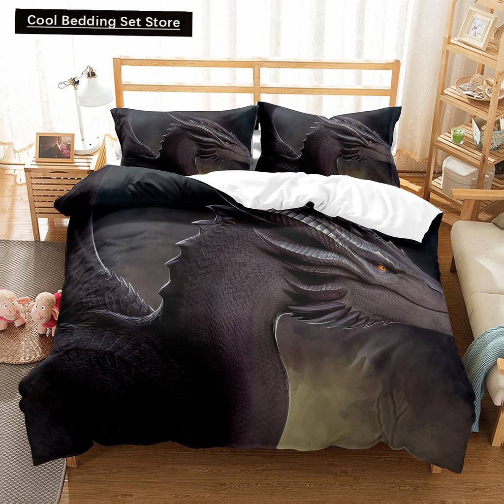 Пододеяльник Fly Dragon King Queen с изображением дракона в стиле вестерн, комплект постельного белья для мужчин и мальчиков, волшебное животное, пододеяльник из полиэстера