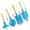 Набор пляжных игрушек для детей из 5 предметов - Металлические инструменты с деревянными ручками (Лопата Грабли Вилка Ложка Мастерок) Прочный набор для игр с песком и садоводства