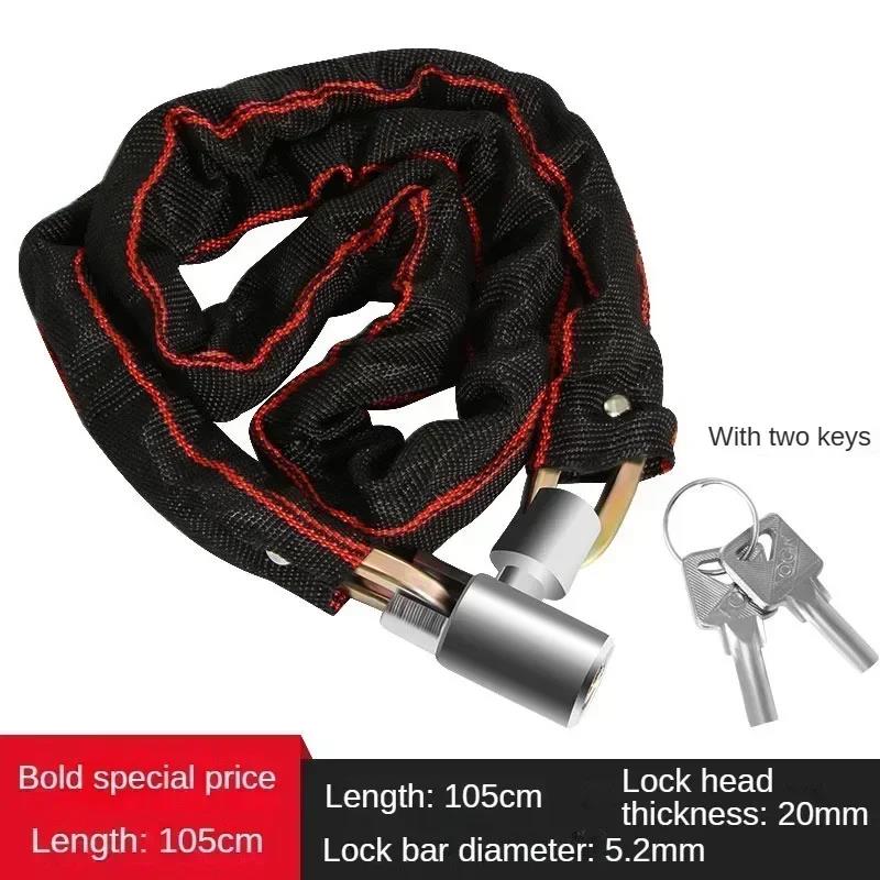 Bicycle Lock Extra Long Thickened Anti-Theft Chain Lock Bicycles Electric Vehicles Password Protection Mountain Bike Lock 4