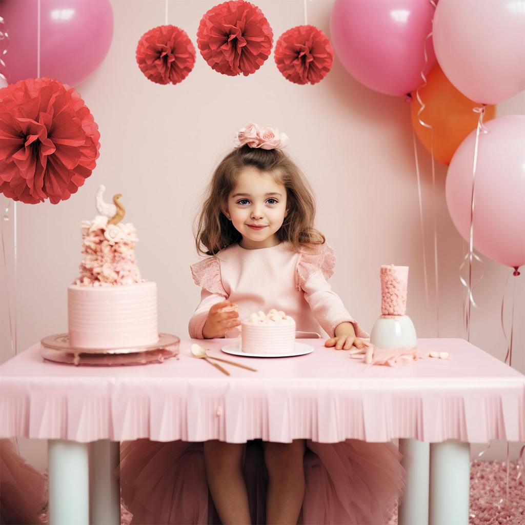 1 шт. Набор 7,8 дюйма Красный Бумажный Помпон Бумажные Шары Помпон Бумага Для Вечеринки по случаю Дня рождения Бумажные Цветы Украшения Цветочные Шары Бумага