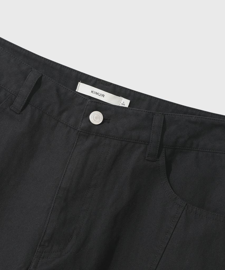 KIIMUIR Herringbone Cotton Bermuda Shorts_Black [Select Belt/Keyring]
