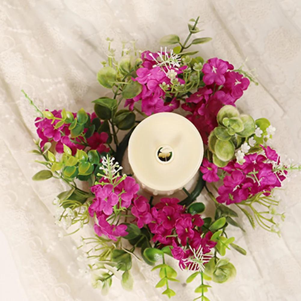 Eucalyptus Wreath Artificial Flower Garland Craft Projects Elegant Style Natural Aesthetic Artificial Flower Candle Garland 25cm