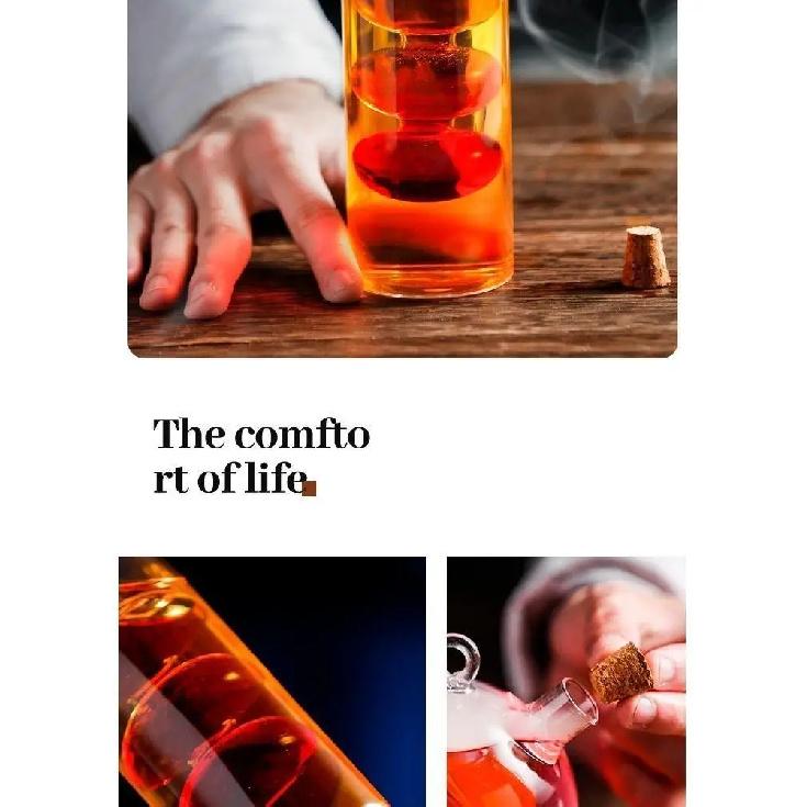 Double-Tube Glass Cup Creative Sharing Barware Beverage Hanging Cup Parrot Chicken Tail Glassware Heat Resistant Cocktail Cup
