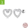 S925 Sterling Silver Hollow Twist Love Stud Earrings Simple Stacking High-Grade Thread Stud Earrings