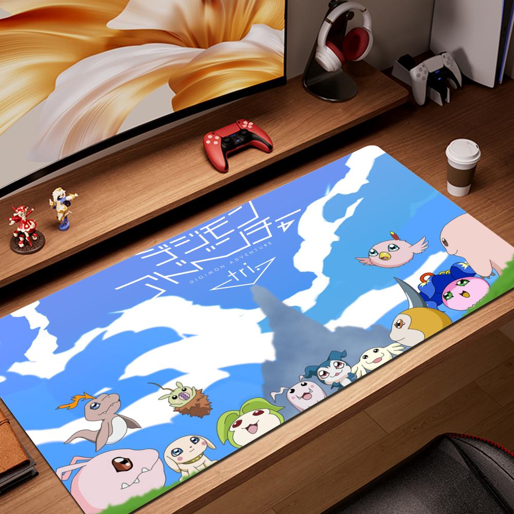 HYBXAXC Kawaii Mouse Pad Anime Digimon Pc Gamer Desk Mat Accessories Keyboard Deskmat Computer Mat Rug Laptop Hot