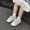 Kids Casual Slip-On Sneakers With Bow Pearl Cartoon Decor Low-Top Girls Boys Lightweight Breathable Outdoor Shoes