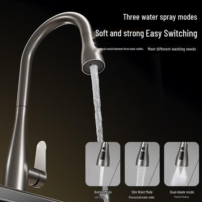 MICOE Stainless Steel Swan Neck Pull-Out Sink Faucet