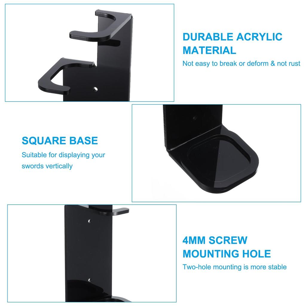 PATIKIL Подставка для светового меча, настенное крепление, набор из 2 акриловых световых мечей, настенное крепление, держатель для дисплея, стойка для бейсбольной биты для домашнего офиса, световой меч, прозрачный черный